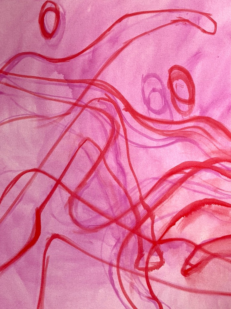 Dancing in the dark, a close view of the paint