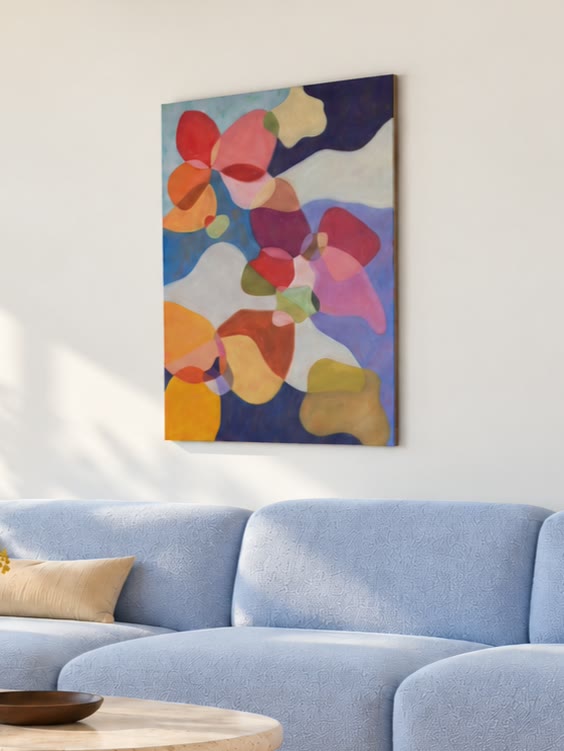 Orchid Dreams hanging above a sofa